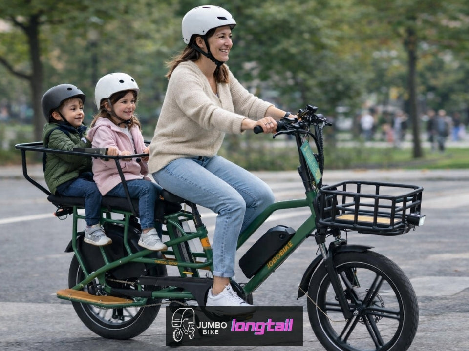 Jumbo Bike LONGTAIL vélo électrique 2 ou 3 enfants